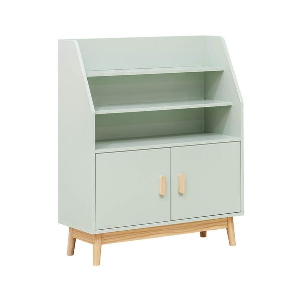 Rebecca Mobili Libreria Per Bambini Oroya 100X80X33 Mdf Pino Verde Acqua Marrone-image