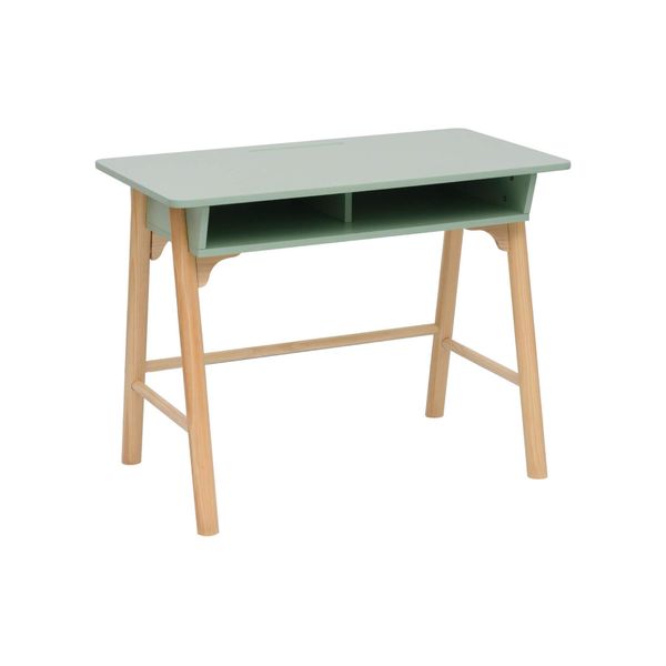 Scrivania Per Bambini Rebecca Mobili Luan 70X90X50 Mdf Pino Verde Acqua Marrone-image