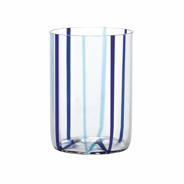 Bicchiere Tirache Zafferano In Vetro Borosilicato Bicolore Acquamarina-Blu Box 6 Pezzi-image