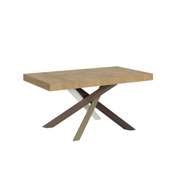 Itamoby - Tavolo Allungabile 160/420X90 Cm Volantis Quercia Natura Gambe Multicolore 4/C-image