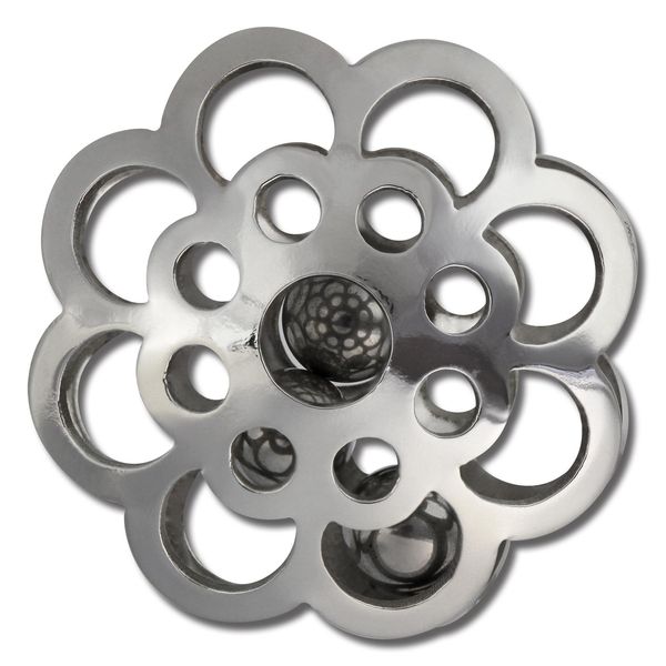 Amello Coins Argento 30 Mm Intarsio In Acciaio Inox Moneta Fiore Anello Signore ESC527J-image