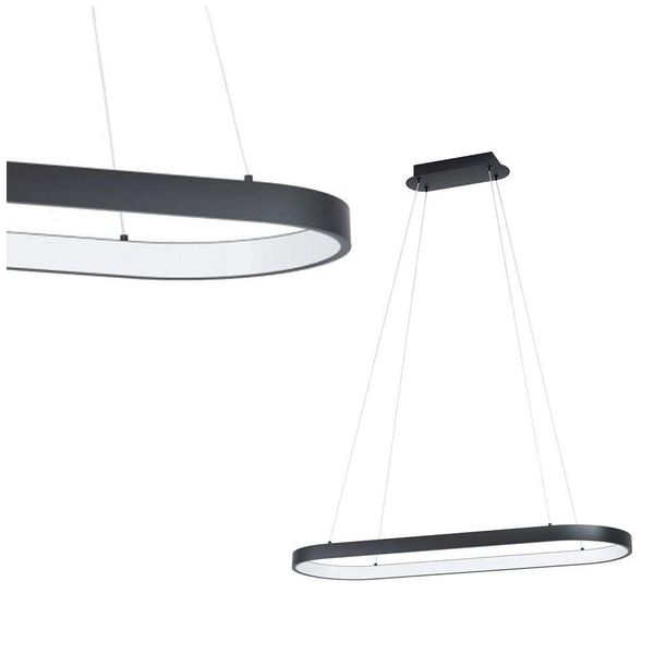 Eglo 99358 Codriales Luce A Sospensione Led 27W 780X300Mm Bianco Nero Bianco Caldo Dimmerabile-image