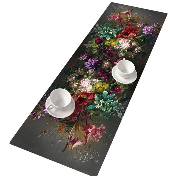 Runner Da Tavola Bertoni, Feltro, 95X33Cm, Stampa Motivo Bouquet Di Fiori-image