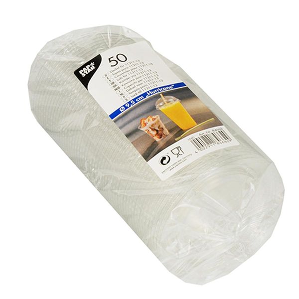 Coperchi Papstar Pet Hurricane 9,5 Cm Cristallino Senza Fessura 50 Pezzi-image
