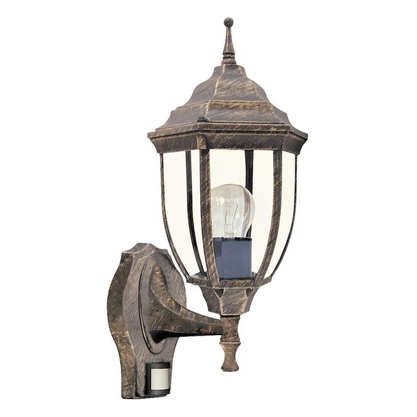 Rabalux Nizza Applique Da Esterno 1X E27 Oro Antico Con Rilevatore Di Movimento-image