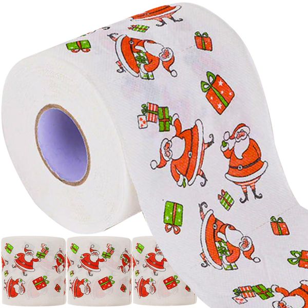 Carta Igienica Con Motivo Natalizio Babbo Natale Decorazione Natalizia Per Bagno Ospiti Wc Ufficio Negozio Scherzo Idea Regalo Per Natale 20353-image