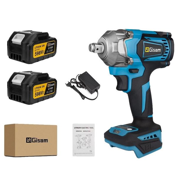 Avvitatore A Impulsi Elettrico, Coppia 1200 N-M, Velocità 6700 Giri/Min, 2 Batterie-image