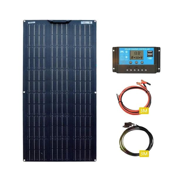 Set Di Pannelli Solari Flessibili, Opzioni Da 100W E 200W, Alta Efficienza Di Carica, Resistente Alle Intemperie, Set Solare Da 100W-image