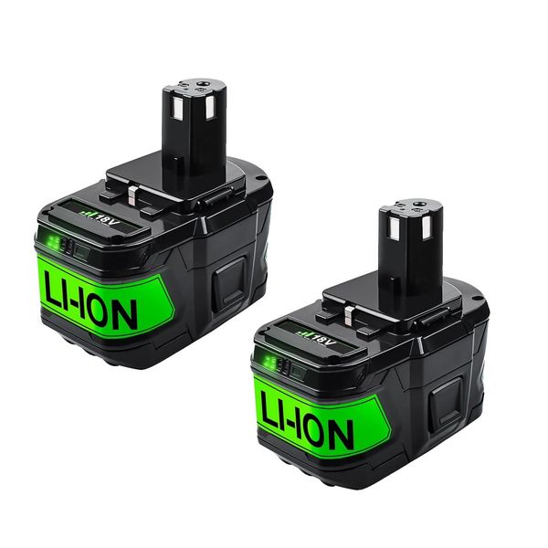 Batteria Agli Ioni Di Litio Ryobi 18V, Opzioni Ad Alta Capacità, Comodità Di Ricarica , 2 Pack 9,0Ah-image