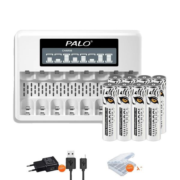 Batterie Aaa Ricaricabili, Capacità 1300Mwh, Design Ecologico, Caricatore 8AAA 1-image