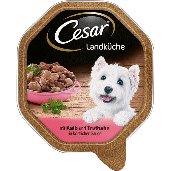 Cesar Cibo Umido Cucina Contadina Con Vitello E Tacchino In Salsa 150G-image
