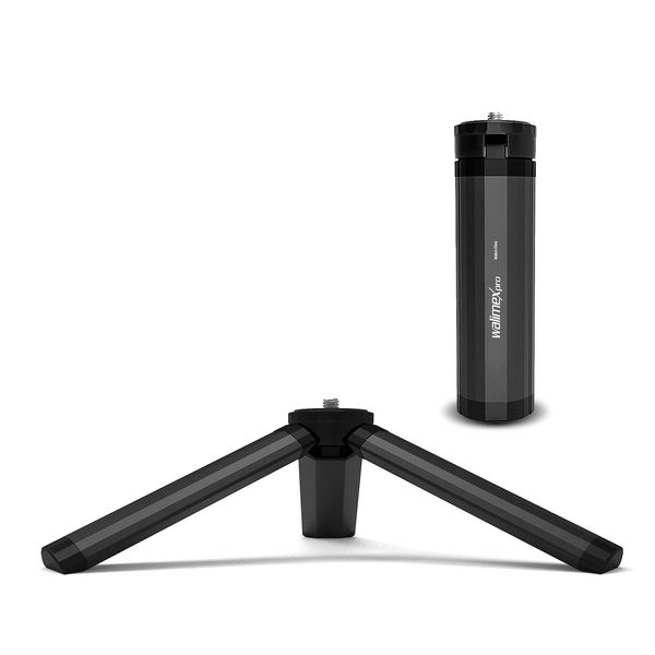 Walimex Pro 12 Cm Mini Treppiede Premium Compatto Con Attacco Da 1/4", Mini Treppiede Per Fotocamera Con Capacità Di Carico Fino A 1,5 Kg, Supporto Per Treppiede Per Uso Professionale, Adatto Come Treppiede Da Tavolo E Treppiede A Mano"-image
