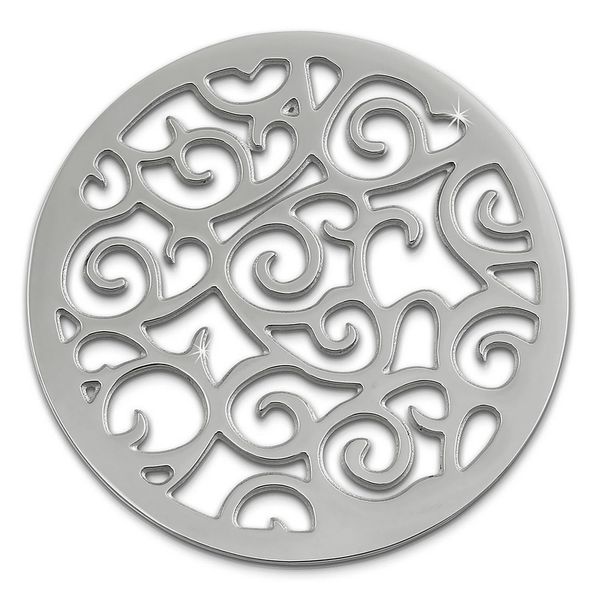 Amello Moneta Gioielli Argento 30 Mm Intarsio Acciaio Inox Moneta Ornamento Signore ESC505J-image