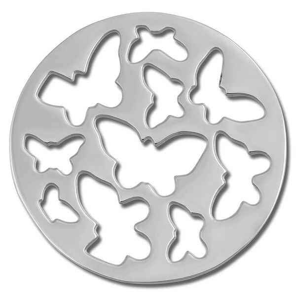 Amello Coins Argento 30 Mm Intarsio Di Monete In Acciaio Inossidabile Farfalla Da Donna ESC503J-image