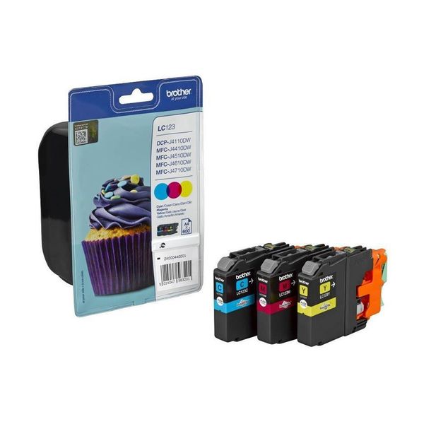 Brother LC-123RBWBP - Originale - Inchiostro A Base Di Pigmento - Ciano - Magenta - Giallo - Multi Pack - - MFC-J4510DW - 3 Pezzo(I)-image