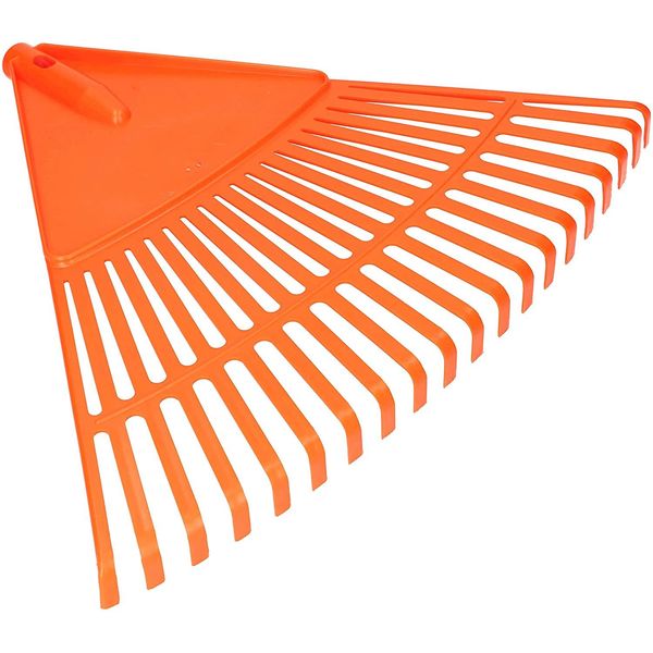 Kotarbau® Rastrello Per Foglie Plastica 20 Denti Arancione Rastrello Giardino Senza Manico Rastrelli Per Foglie Erba Siepi Leggero-image