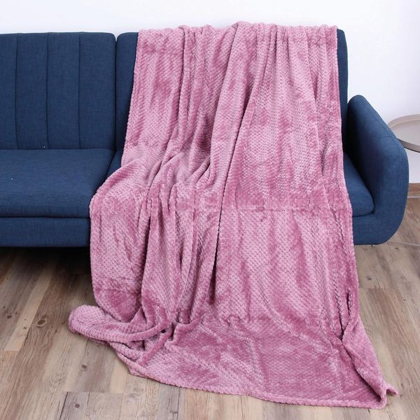 Coperta Di Flanella Coccolosa 150X200Cm ( Rose ) Coperta Dalla Struttura Soffice Per Divano, Divano E Letto, Copriletto - Divano Da Lancio-image