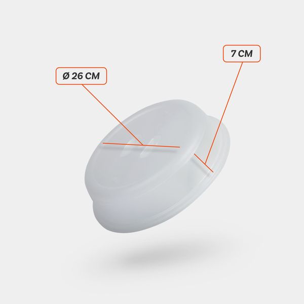 Confezione Da 2 Coperchi Per Microonde Ø26 X 7Cm, Coperchi Per Stoviglie Per Microonde - Cofano Per Microonde, Paraspruzzi, Coperchio Trasparente Per Microonde-image