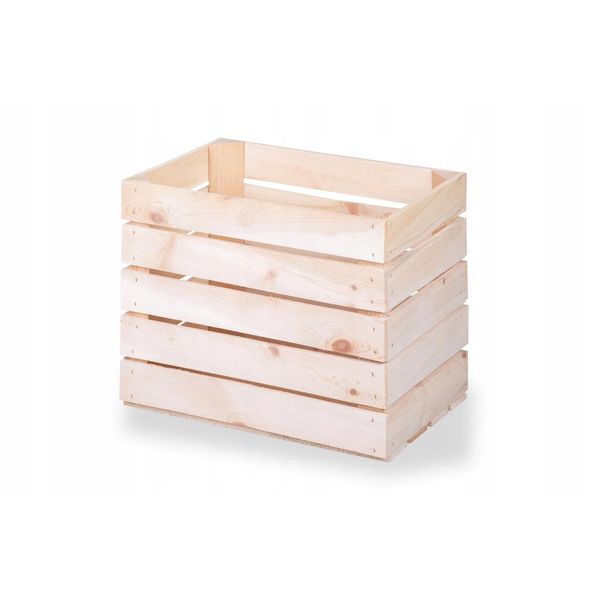 Nuove Cassette Per La Frutta Cassette Di Legno Cassette Per Il Vino Cassette Per Le Mele Naturale 45X30X36Cm-image