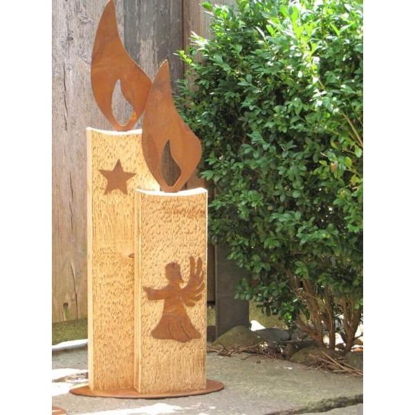 Candela Johann In Legno E Acciaio Inox-image