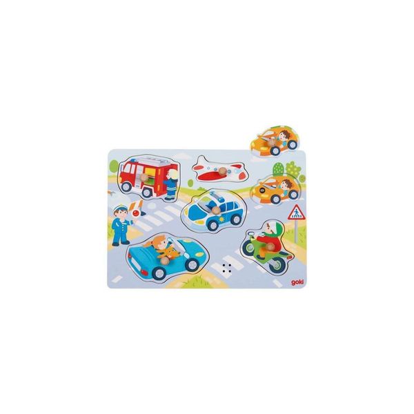 Goki Puzzle In Legno Con Bolle Di Sapone E Suoni, 6 Pz.-image