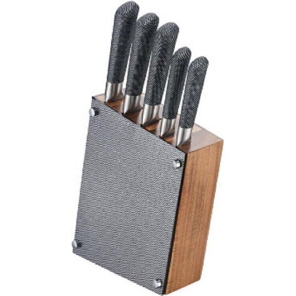 Set Di Coltelli Premium (6 Pezzi) Con Blocco Di Legno - Per Cuochi Professionisti E Dilettanti-image