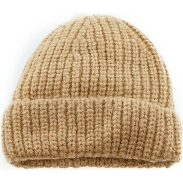 Cappello Con Motivo A Maglia Per Adulti E Bambini Per Le Fredde Giornate Autunnali E Invernali Beige-image
