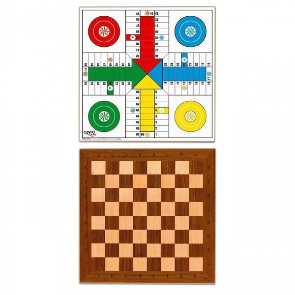 Cayro - Scacchiera E Parcheesi - Legno - Dimensioni 40 X 40 - Design Classico - Gioco Tradizionale - Sviluppo Cognitivo Cayro-image