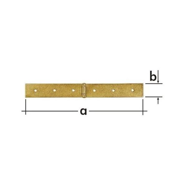 Cerniera Per Cassa Con Perno Rivettato Zincato Giallo 150X55X3,0Mm-image