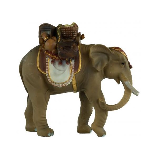 Statuetta Da Lettino Dipinta A Mano Di Un Elefante Con Bagagli, Circa 15,5 Cm, T 081-image