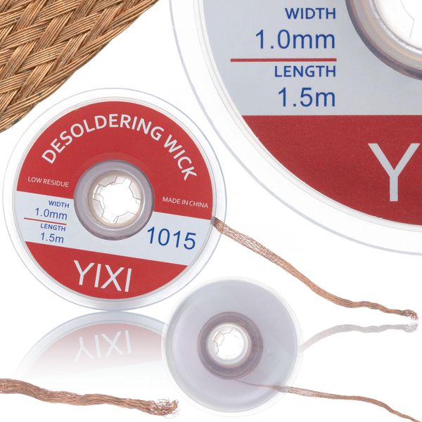Rosfix Treccia Dissaldante – Pinza In Rame | 1 Mm X 1,5 M | Rimozione Efficiente Della Saldatura | Riparazioni Elettroniche | Accessori Per Saldatura-image