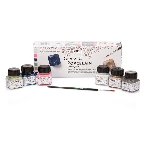 C. Kreul Glas- Und Porzellanmalfarben "Chalky", 6X 20 Ml Und Pinsel-image