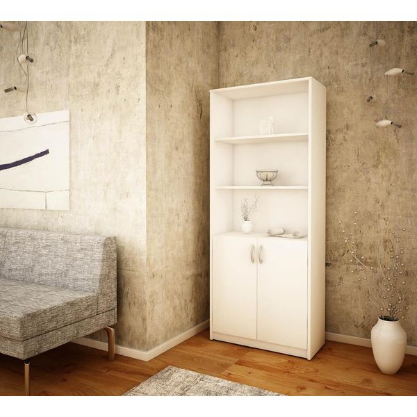 Scansia Con Ante Lucian – Bianco-image
