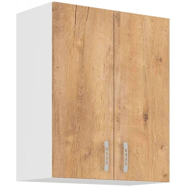 Armadietto Superiore Da Cucina Sabrya - Larghezza 60 Cm, Rovere Lefkas / Bianco-image