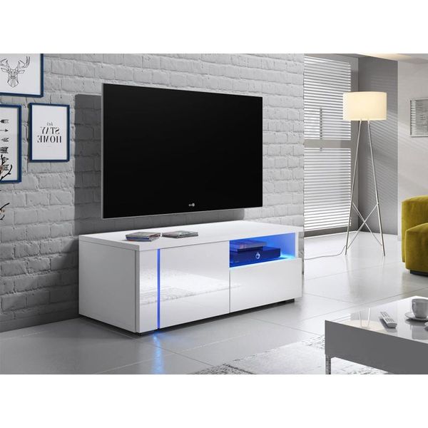 Tavolino Per Tv Kiera 1L - Larghezza 100 Cm, Bianco-image