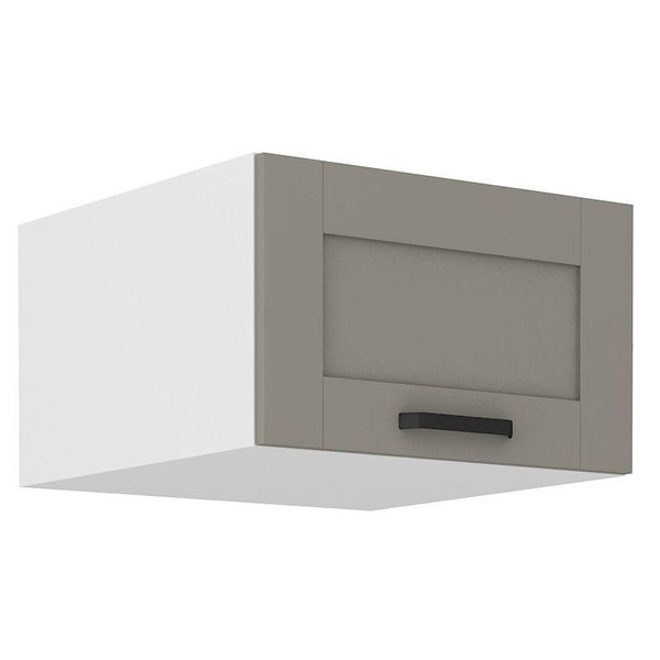 Armadietto Superiore Profondo Con Anta A Battente Laili - Larghezza 60 Cm, Grigio Chiaro / Bianco-image