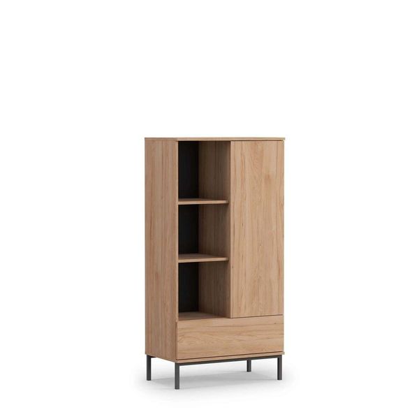 Scansia Con Scaffali E Anta Nixi - Rovere Rockford Hickory-image
