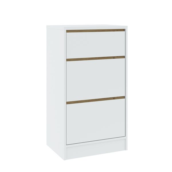 Cassettiera Stretta Sherman - Rovere Artisan / Bianco-image