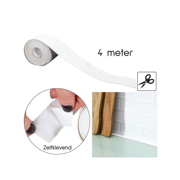 Nastro Sigillante - 3,2 Metri - Nastro Sigillante Sanitario Bianco - Nastro Sigillante - Impermeabile. Impermeabilizzazione - Nastro Sanitario - Nastro Sigillante - Bianco-image
