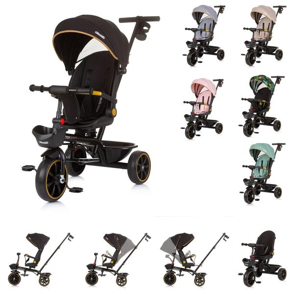 Chipolino Triciclo Max Sport 2 In 1, Triciclo, Portabicchieri, Sedile Reversibile, Cestino Nero-image