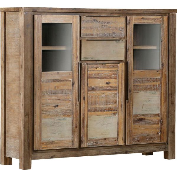 Highboard Gutmann Factory "Tulsa", Braun (Smoked), B:160Cm H:140Cm T:45Cm, Holz Teilmassiv, Sideboards, Highboard, Vitrine, HöHe 140 Cm-image