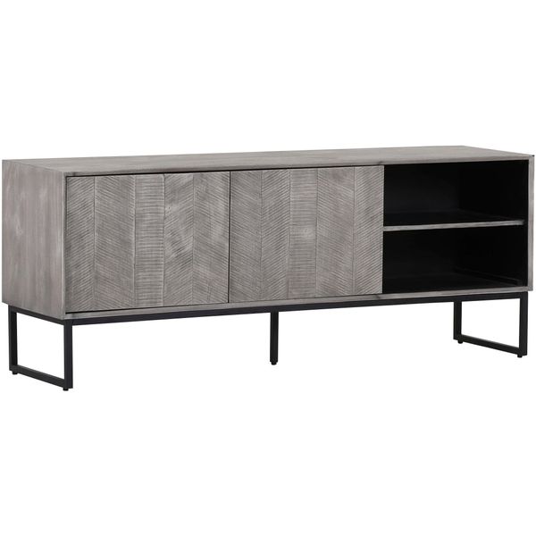 Lowboard Gutmann Factory, Grau, B:160Cm H:63Cm T:42Cm, Massivholz, Sideboards, Lowboard, Kommode, Breite 160 Cm-image