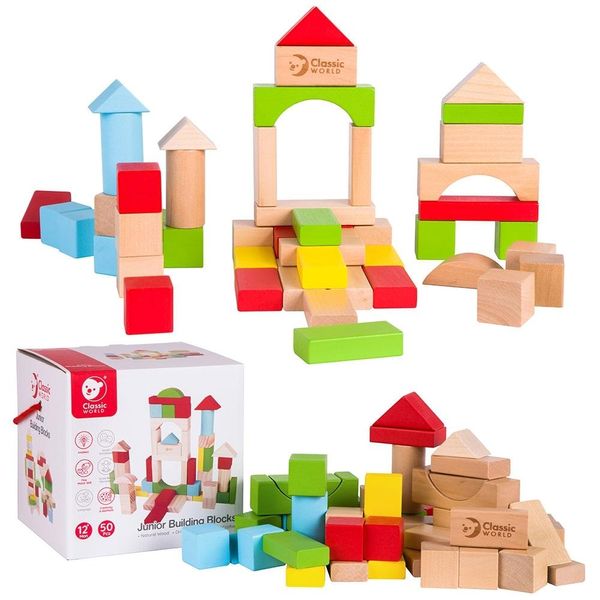 Mondo Classico Blocchi Di Legno Per Bambini 50 El.-image