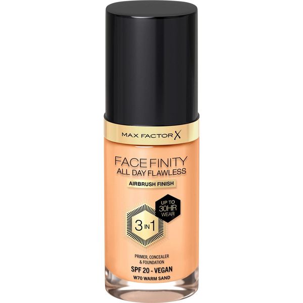 Max Factor Facefinity All Day Flawless 3-In-1 Fondotinta Liquido W70 Sabbia Calda, 30Ml-image