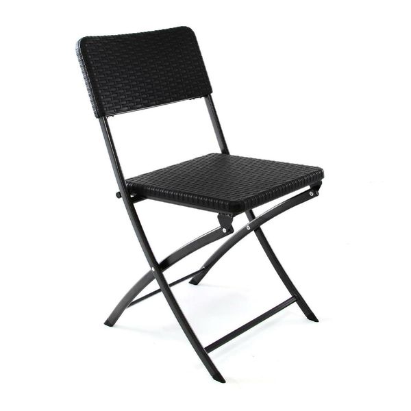 Vcm Gartenstuhl Balkonstuhl Klappstuhl Schwarz In Rattan-Optik MaßE SitzfläChe: 40 X 38 Cm Lehne: 22 X 43 Cm-image