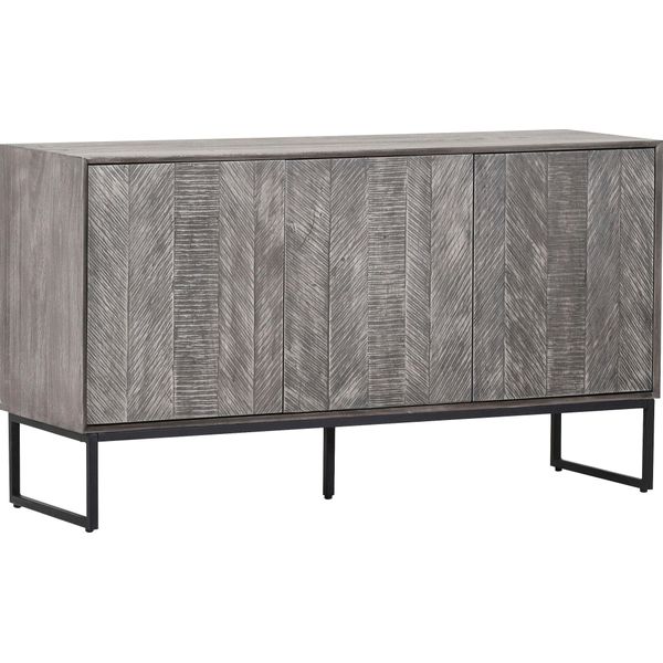Sideboard Gutmann Factory, Grau, B:140Cm H:78Cm T:42Cm, Massivholz, Sideboards, Sideboard, Kommode, Breite 140 Cm-image
