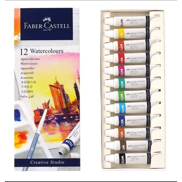FABER-CASTELL 169612 12 FABER-CASTELL Aquarellfarben Farbsortiert 12 X 9,0 Ml-image