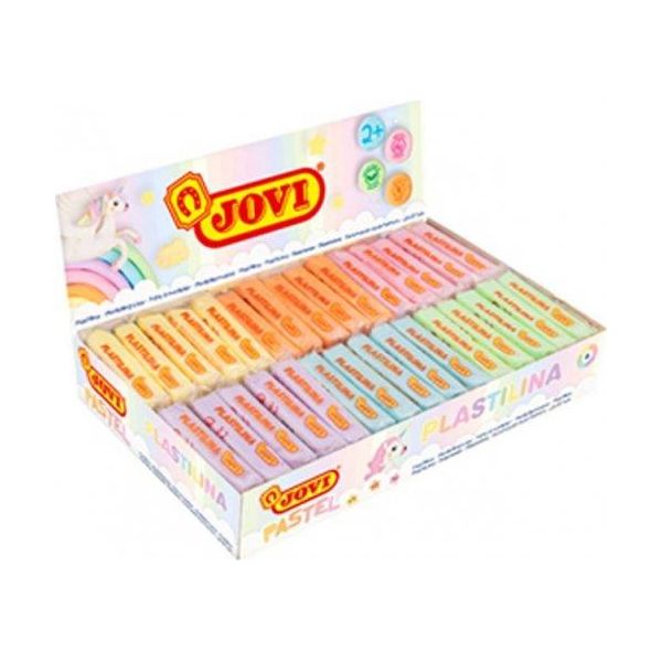 Jovi Plastilina Argilla Da Modellare Pastello Scatola Da 30, 50G Ciascuno, Assortiti-image