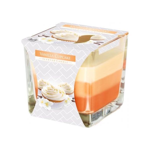 Bispol Candela Tricolore In Vetro Biscotto Alla Vaniglia, 170G-image
