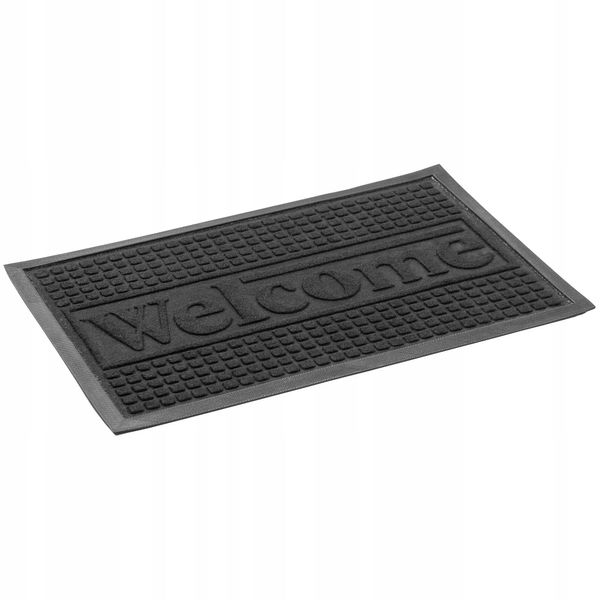 Zerbino Kadax, 60 X 40 Cm, Zerbino Per Interni Ed Esterni, Zerbino In Gomma Lavabile Per Porta D'ingresso, Ingresso Di Casa, Zerbino In Gomma Antipolvere, Zerbino, Zerbino Per Porta (Nero)-image